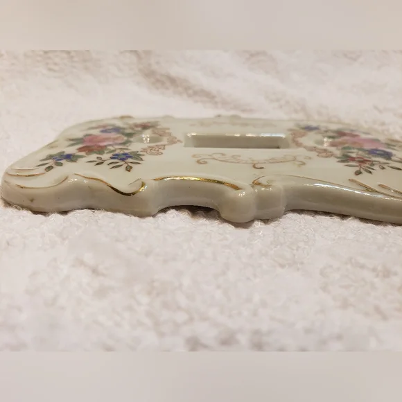 Vintage Switch Plate Cover, Made in Japan Porcelain Shabby Chic Wall Decor - Picture 9 of 9